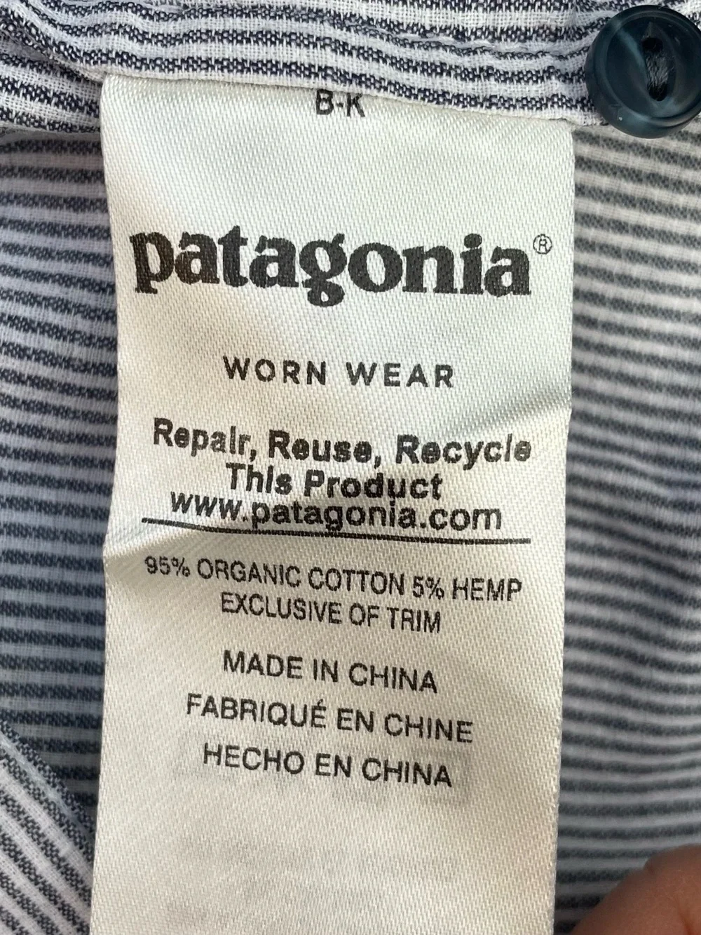 Patagonia Light Blue Striped Casual Button-Down Shirt - Picture 6 of 8